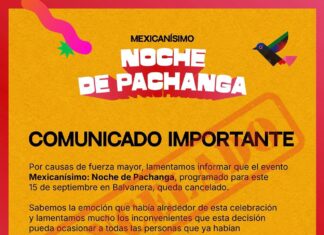 Cancelan el evento “Mexicanísimo: Noche de Pachanga” programado para este 15 de septiembre en Balvanera
