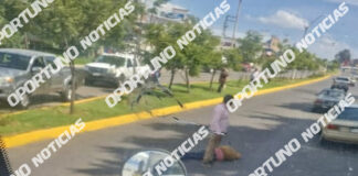 Aparatoso atropellamiento en Amealco deja a un hombre herido sobre la vía pública