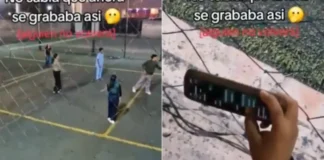 Mujer revisa los chats de su novio durante un partido