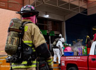 Fuga de químico fumigante moviliza a cuerpos de emergencia en la Central de Abastos de Querétaro