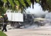 Incendian una camioneta de Servicios Municipales en la colonia La Calesa, Celaya